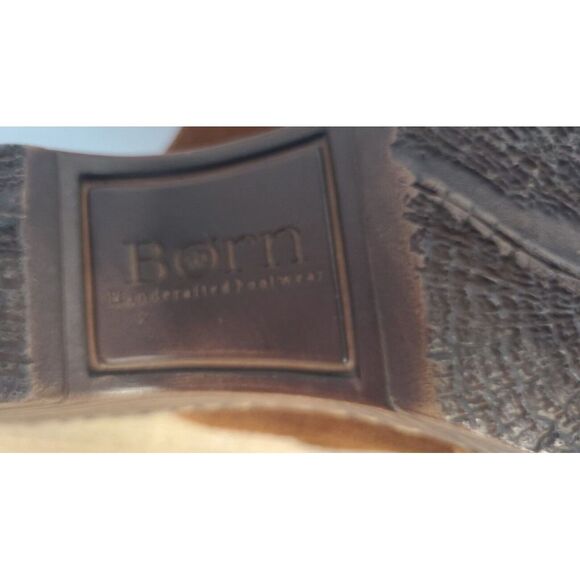 Born Basics Teayo Rust Slip On Suede Sandals Womens Size 8 Great Condition - Picture 15 of 16